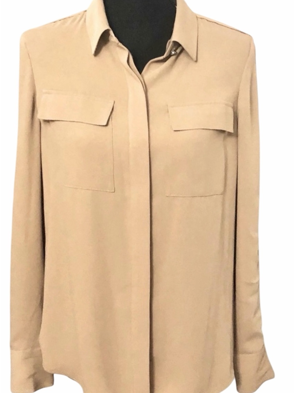 White House Black Market Button-Front Utility Blouse